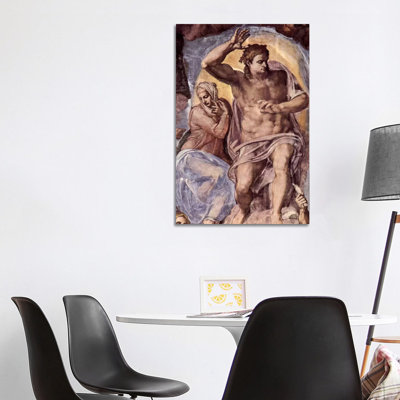 The Last Judgment (Detail: Mary And Christ), 1536-1541 by Michelangelo - Wrapped Canvas Painting