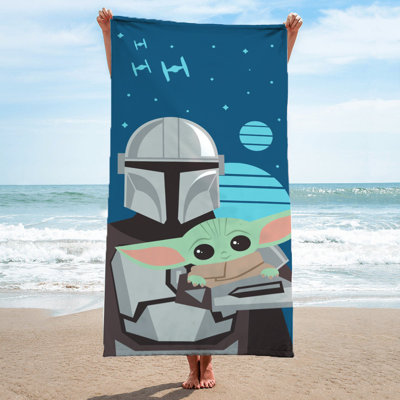 Star Wars Mandalorian He's With Me Beach Towel Standard 100% Cotton