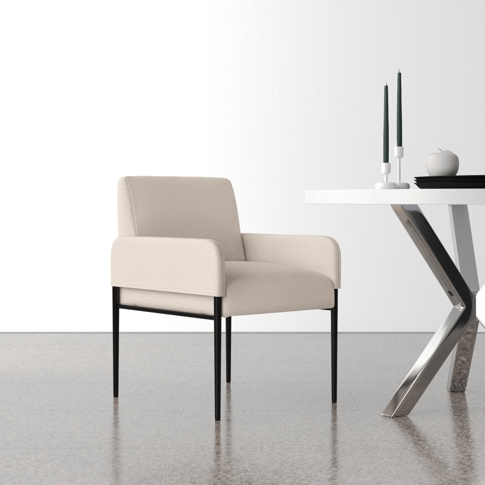 Lucinda Boucle Dining Armchair