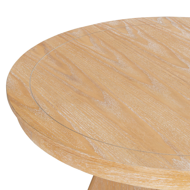 Ensemble de table de salle à manger extensible Vintage pour 4 à 6 personnes avec 4 chaises rembourrées, Naturel