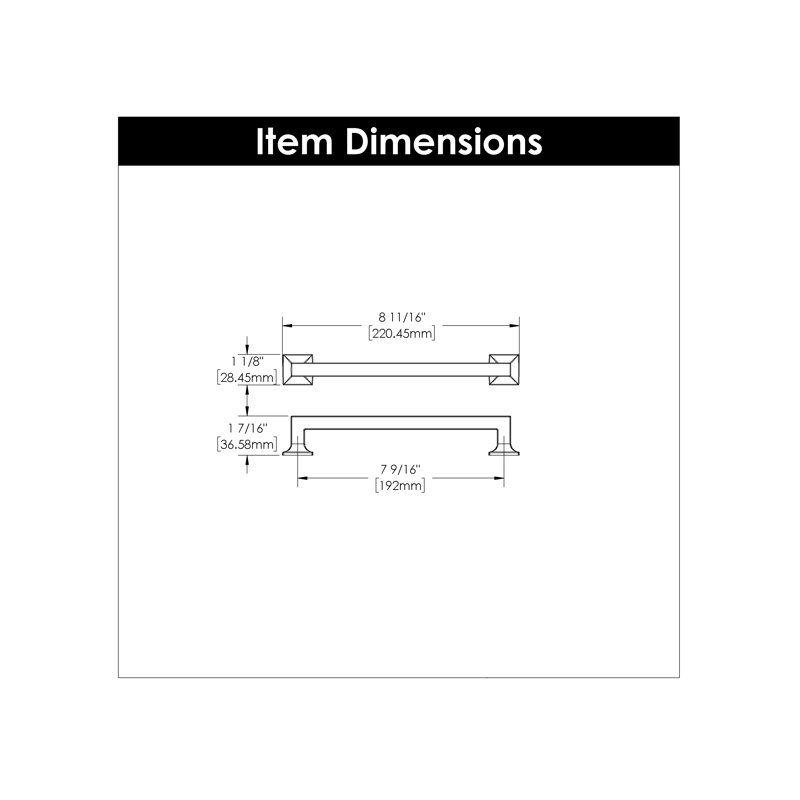 Studio Collection Pull - 7-9/16" Center to Center Cabinet Pull Satin Nickel - Transitional Hardware for Drawers & Cabinets