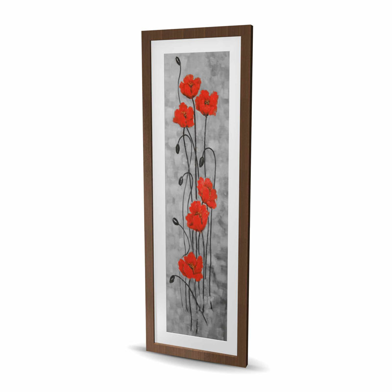 Fleurs à longues tiges - décor de chambre à coucher moderne, Brun
