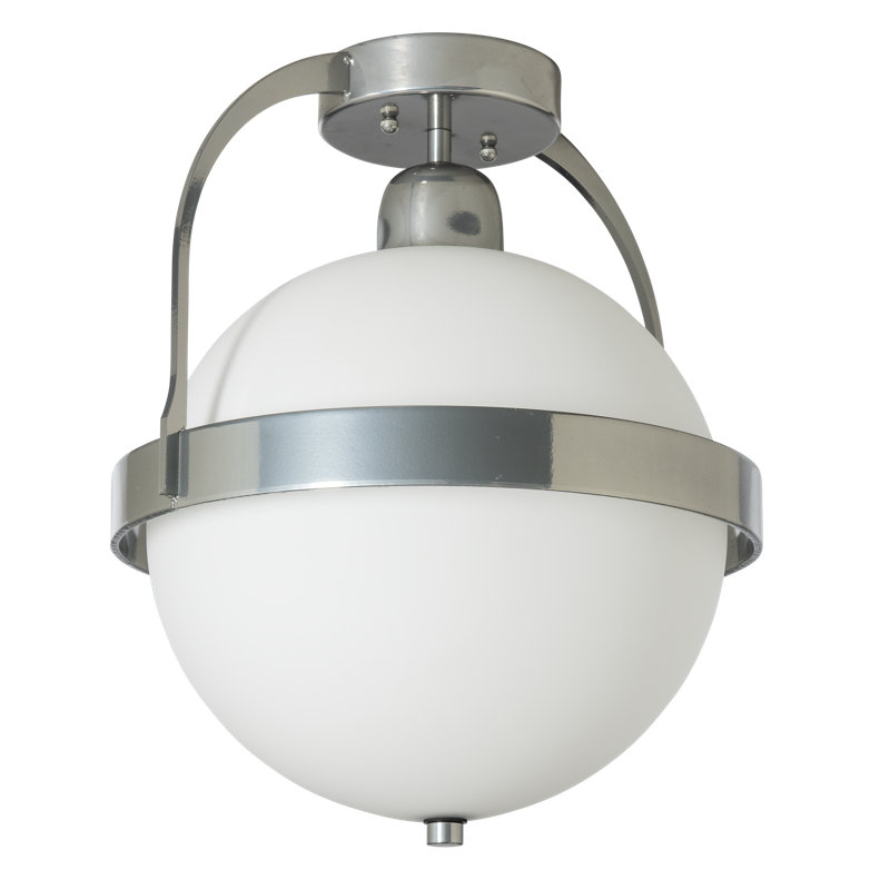 Atlas 1 - Light Globe Semi Flush Mount, Sterling