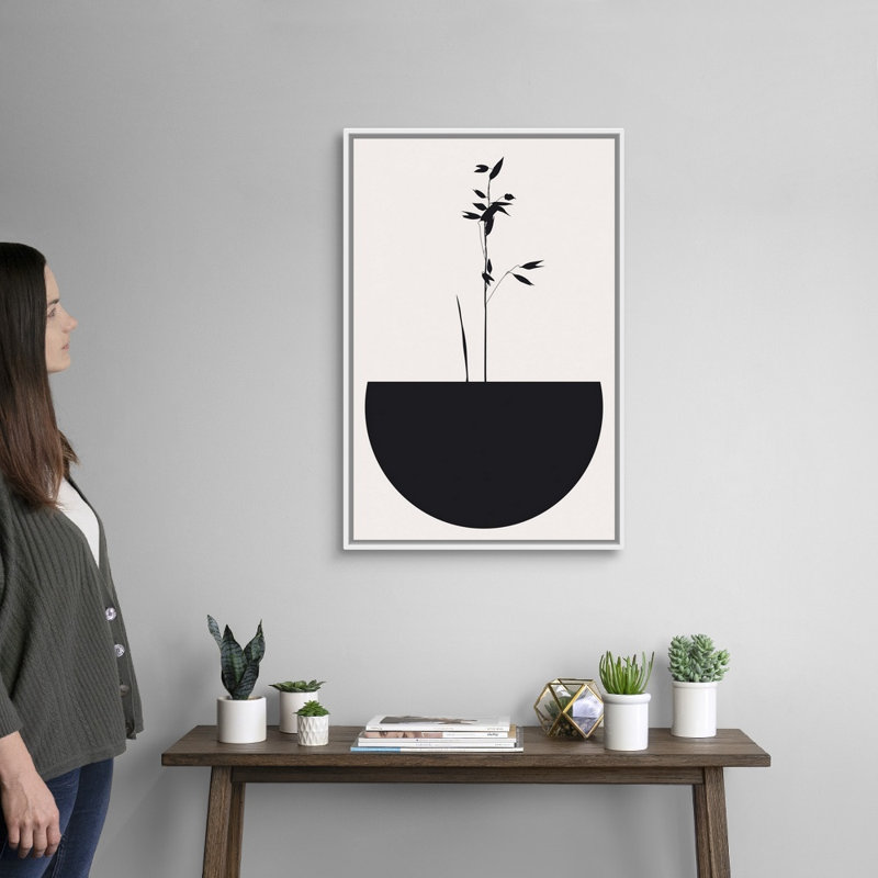 " Abstracticum " by Kubistika Art Painting Print, 32" H x 22" W, White Framed Canvas