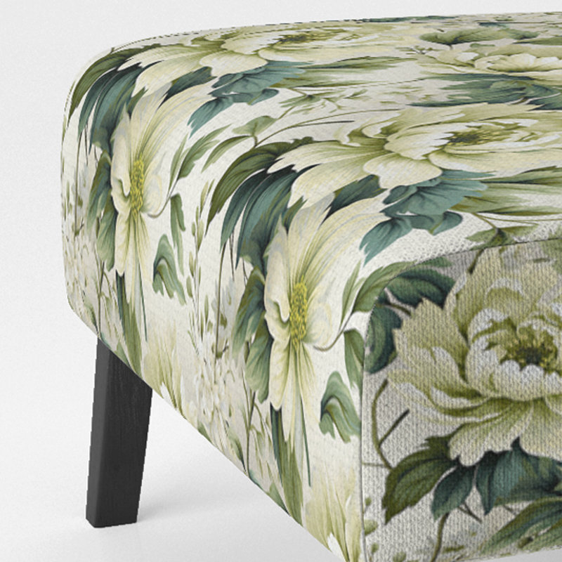 Fauteuil de chambre rembourré vert et blanc Euphony