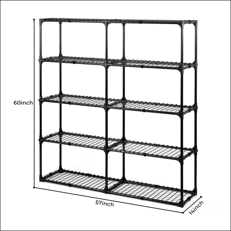 5-Shelf Wire Rack, (5 Shelves) 60"H x 57"W x 14"D