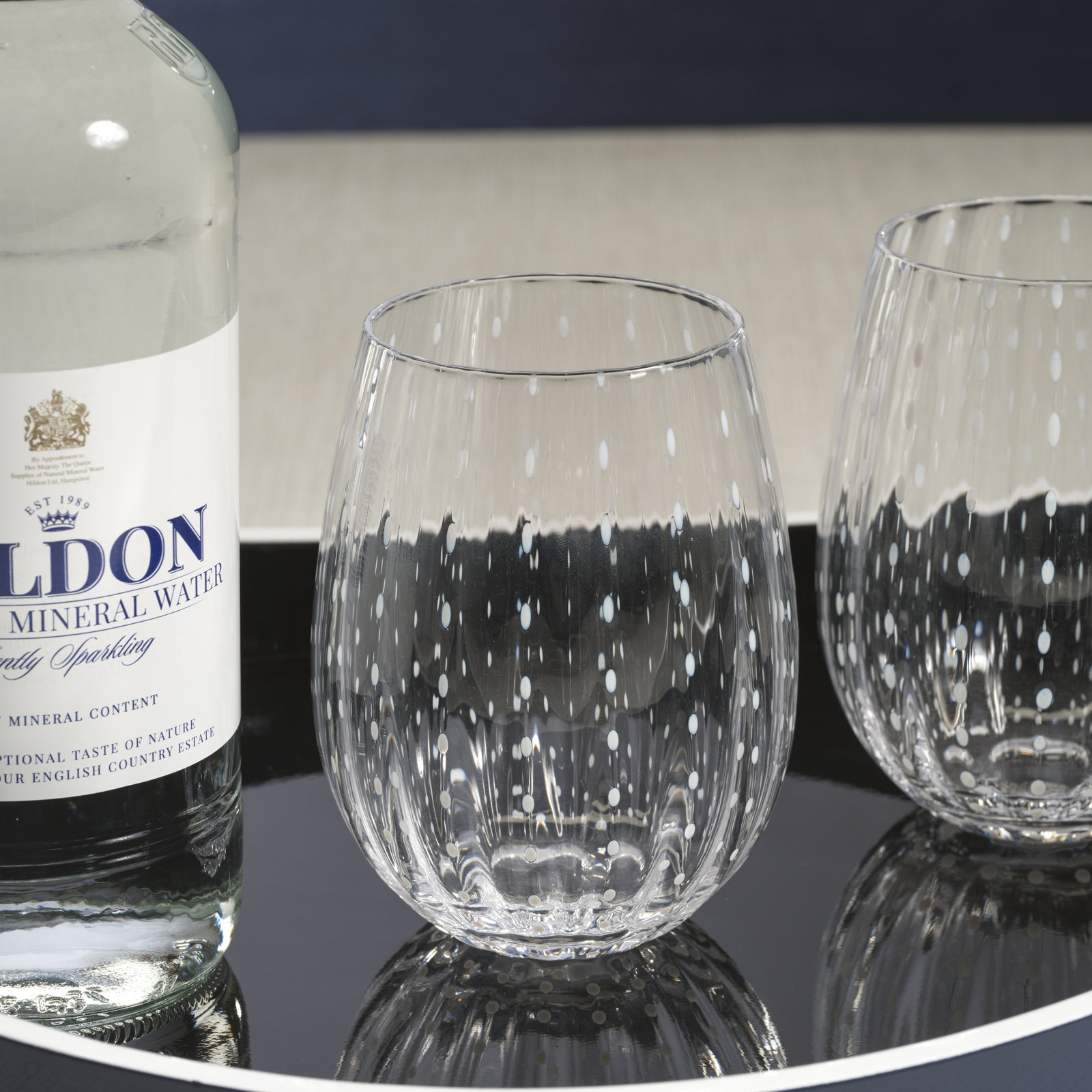 Pescara Dot Tumbler Glasses, Clear