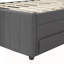 Lit plateforme tapissier avec lit gigogne simple et 3 tiroirs-314168344-314168341