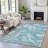 Machine Washable Indoor/Outdoor Xhevrie Teal Rug-111822483