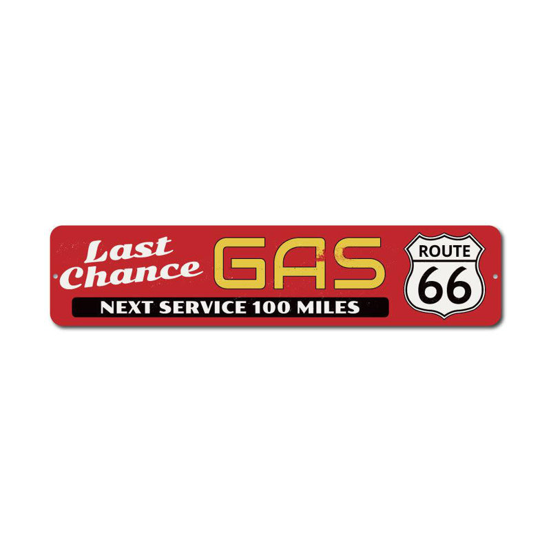 Enseigne en aluminium Route 66, H 4 po x l 18 po x P 0,04 po