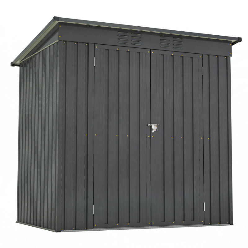6 x 4 ft Outdoor Storage Shed, All Weather Tool Shed for Garden, Backyard, Lawn, Black