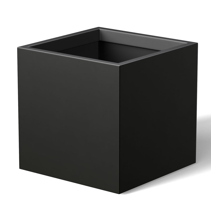 Redegonda Handmade Planter Box, 12" H x 12" W x 12" D, Charcoal Black