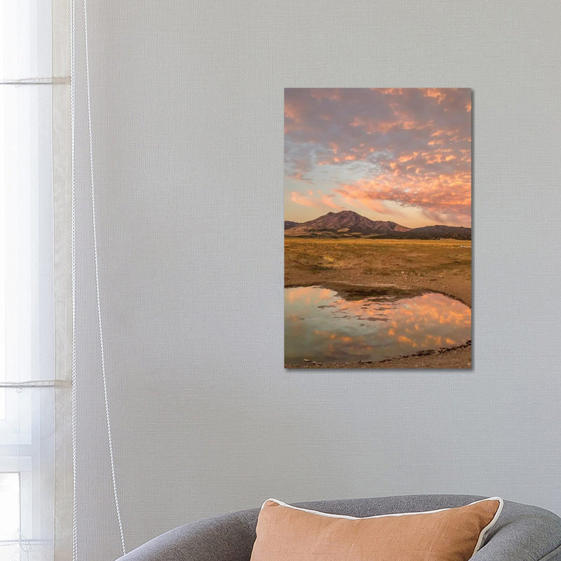 USA, Utah, Tooele County. Sunrise at a waterhole. 1 Piece Wrapped Canvas Wall Art, 66.04cm H x 45.72cm W