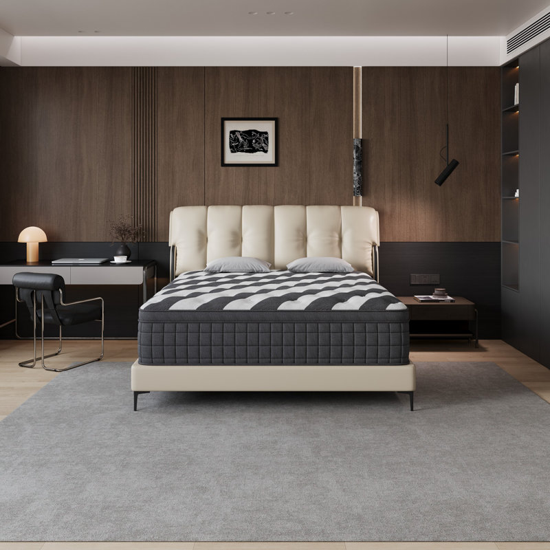 Matelas hybride moyen ferme 10 po dans une boîte avec mousse à mémoire de forme et ressorts ensachés, Lit simple