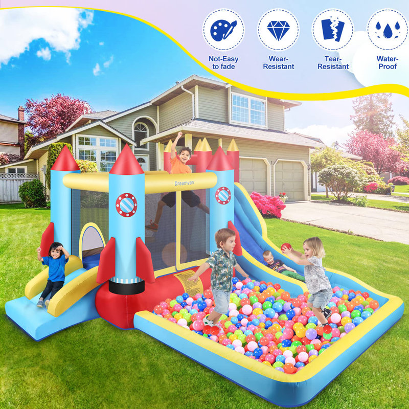 12.14' x 11' Bounce House with Two Slides and Air Blower