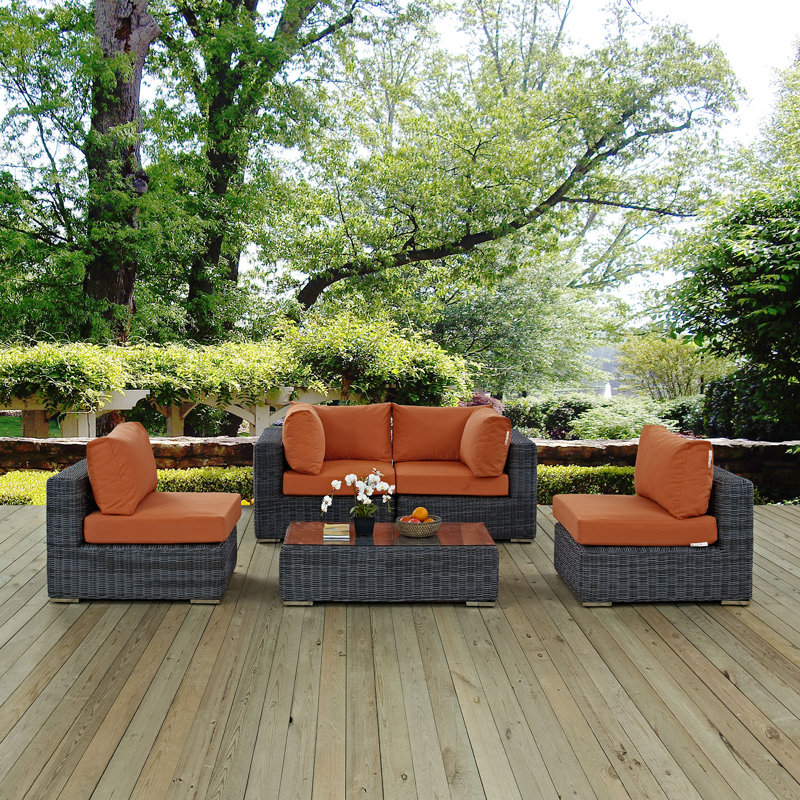 Ensemble modulaire de patio d'extérieur 5 pièces Invite, Toile Sunbrella® toscan