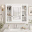 Armoire de toilette murale avec miroir, rangement et étagères ouvertes-286092089