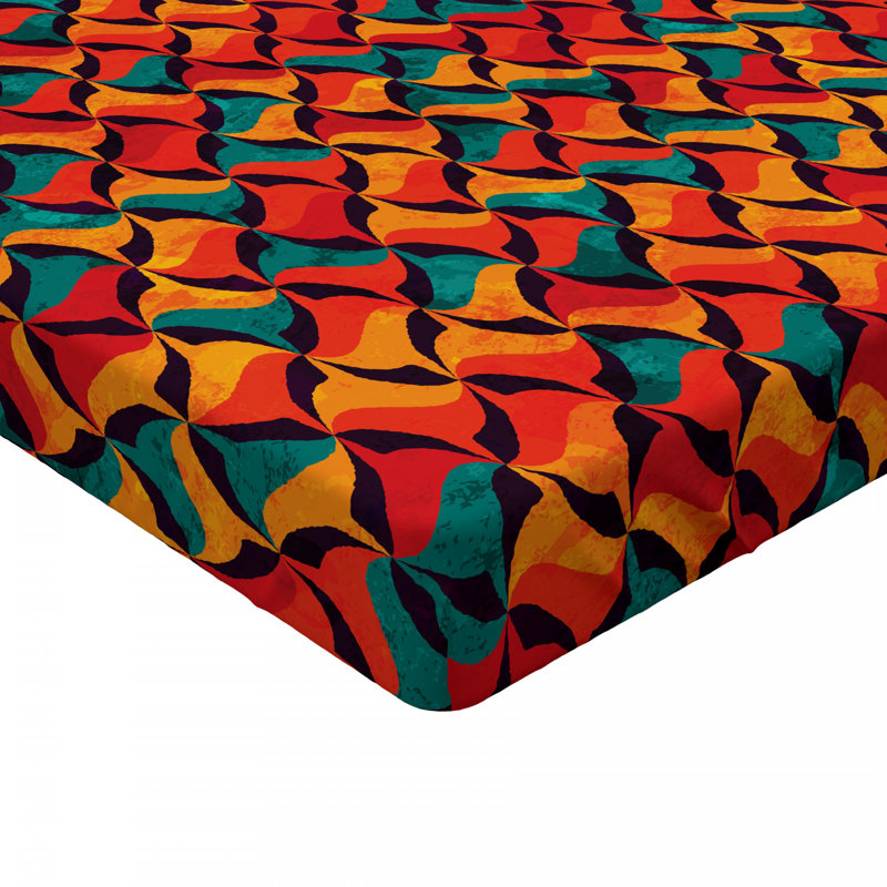 Microfiber Geometric Fitted Sheet, Twin Fitted Sheet