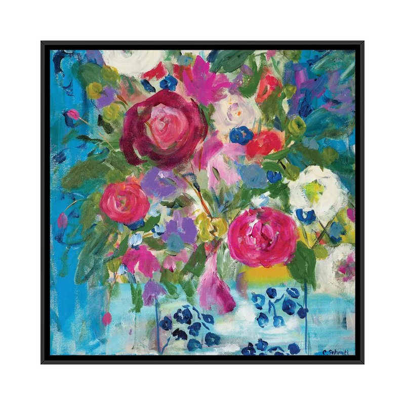 « précieux life », impression sur toile, H 26 po x l 26 po x P 1,5 po, Toile avec cadre noir, Pas de tapis