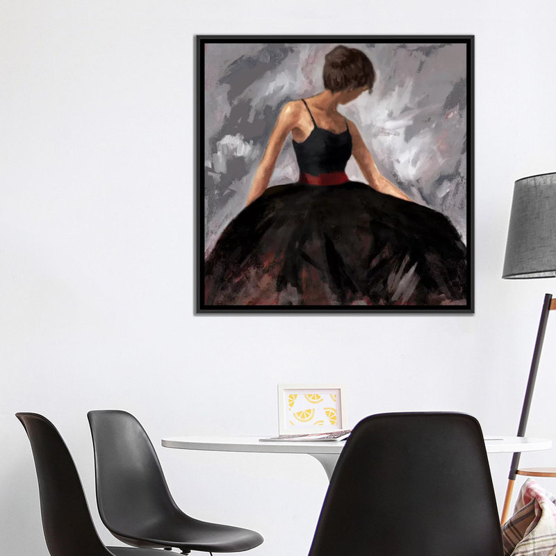« soirée out », impression sur toile, H 37 po x l 37 po x P 1,5 po, Toile avec cadre noir, Pas de tapis