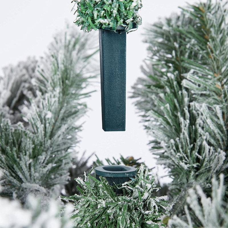 6FT Pre-Lit Snow Flocked White Artificial Christmas Tree