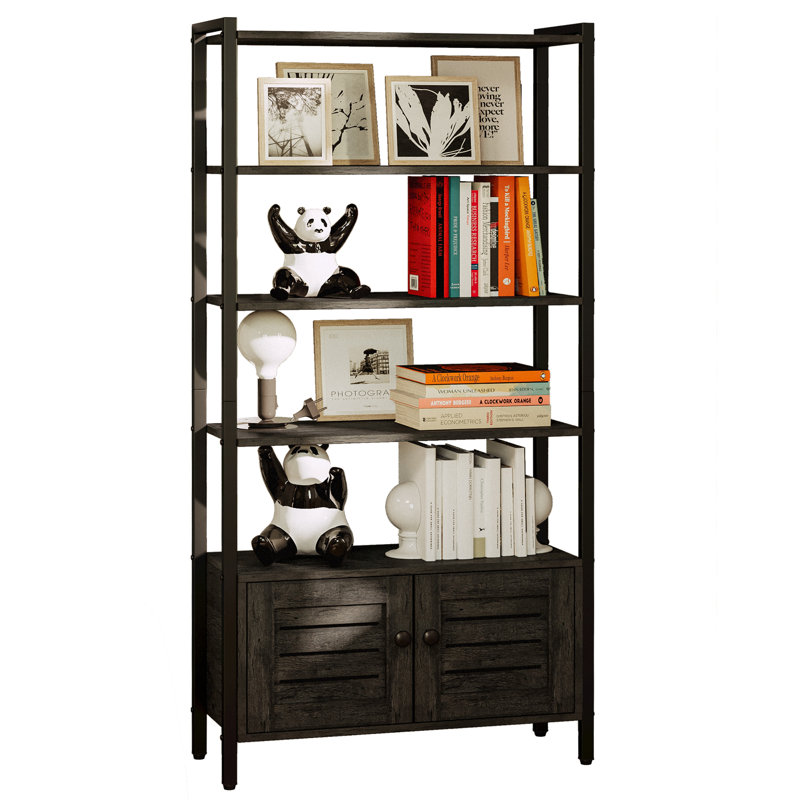 Keegen Storage Bookcase, Vintage Gray, (4 Shelves) 56.7" H x 27.6" W x 11.2" D