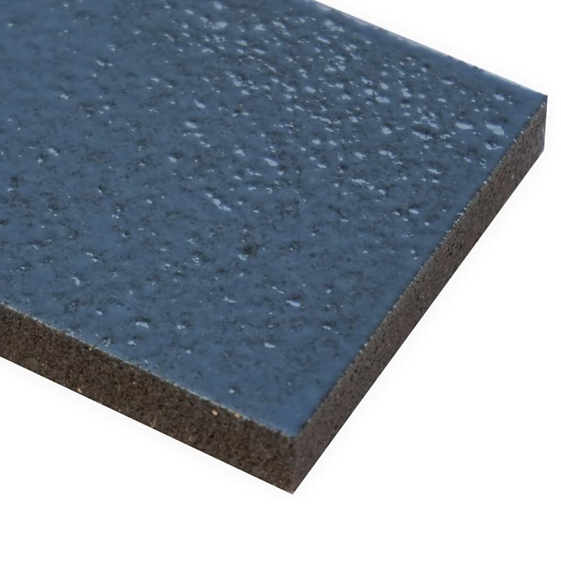 Color One 2x8 Glossy Lava Stone Tile, Steel Blue
