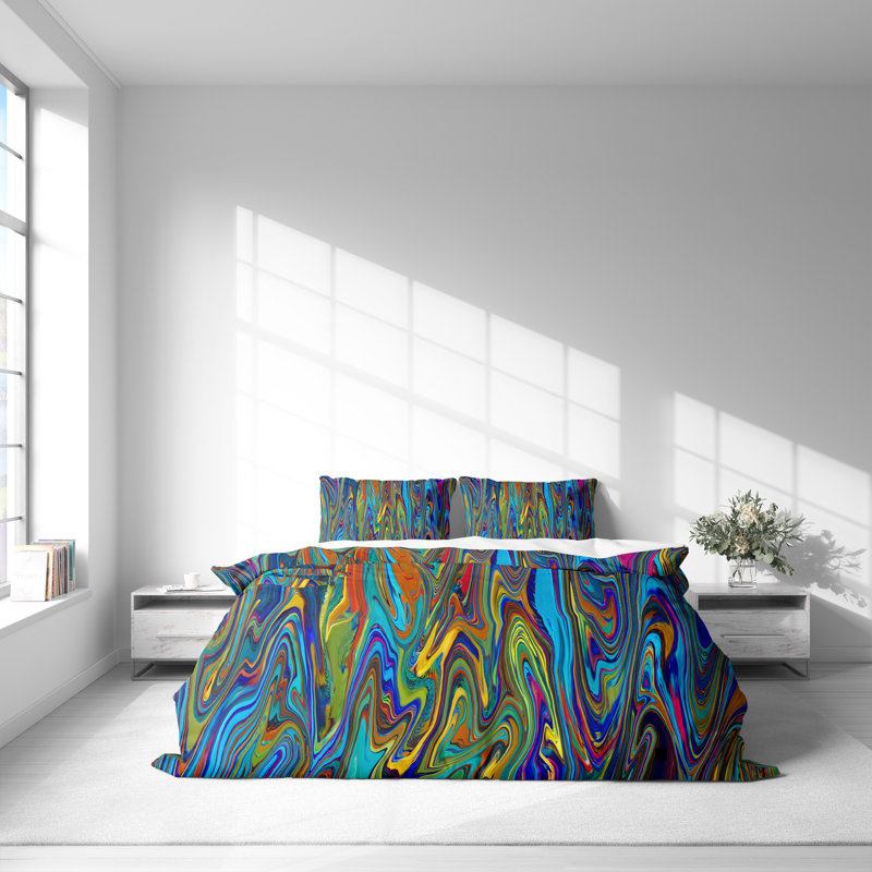 Abstract Duvet Cover, King Duvet Cover + 2 King Shams