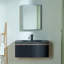 Meuble-lavabo flottant mural 36 po avec plateau en pierre frittée noire de qualité supérieure WOODBRIDGE-123259343