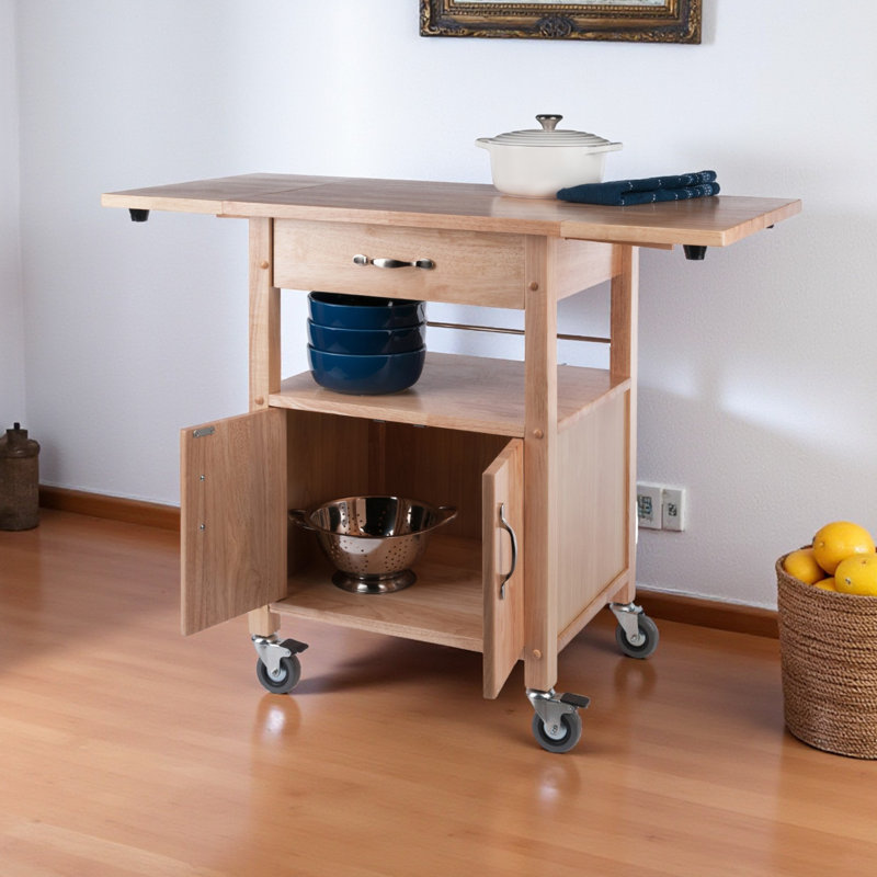 Chariot utilitaire avec roulettes et tiroir naturel H 32,90 po x l 43,05 po x P 19,90 po Rachael