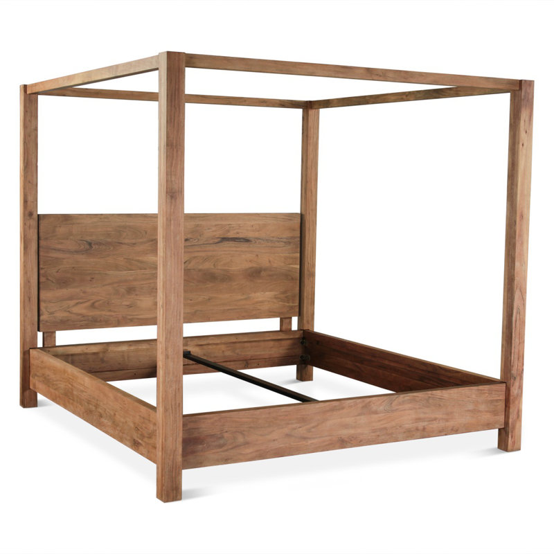Xaydin Canopy Bed In Brushed Acacia, Queen
