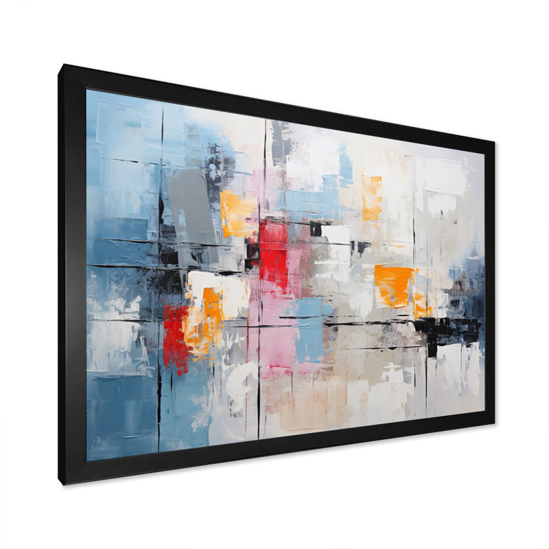 Textile Symphony I - Impression, H 30 po x l 40 po x P 1,5 po, Cadre photo noir