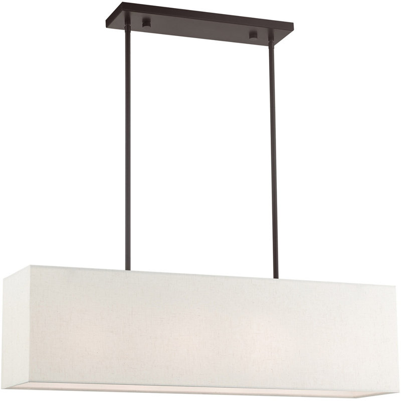 4 - Light Square / Rectangle Chandelier, English Bronze