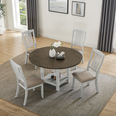 Ronald Multifunctional Foldable Dining Table with Storage & 4 Chairs