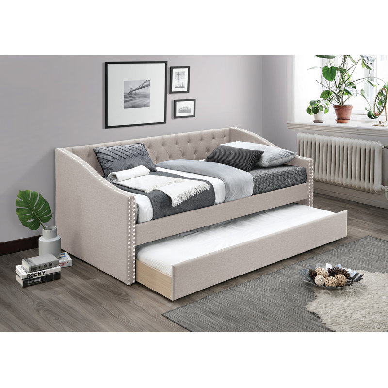 Ariarna Upholstered Daybed, Light Brown