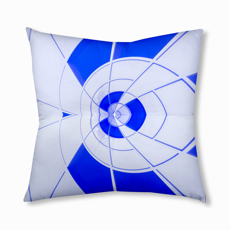 49_Bohemian & Eclectic Blue Storm 2 - Coussin de sol capitonné, 26 po x 26 po