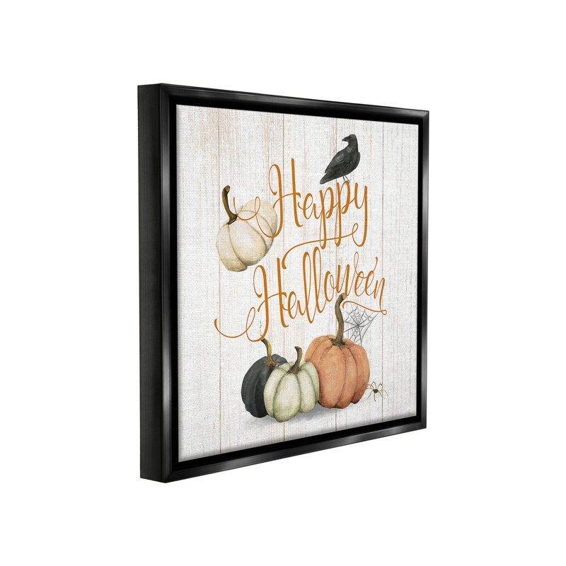 «Rustic Happy Halloween» par Deane Beesley sur, Cadre flottant noir de jais, H 18 po x l 18 po
