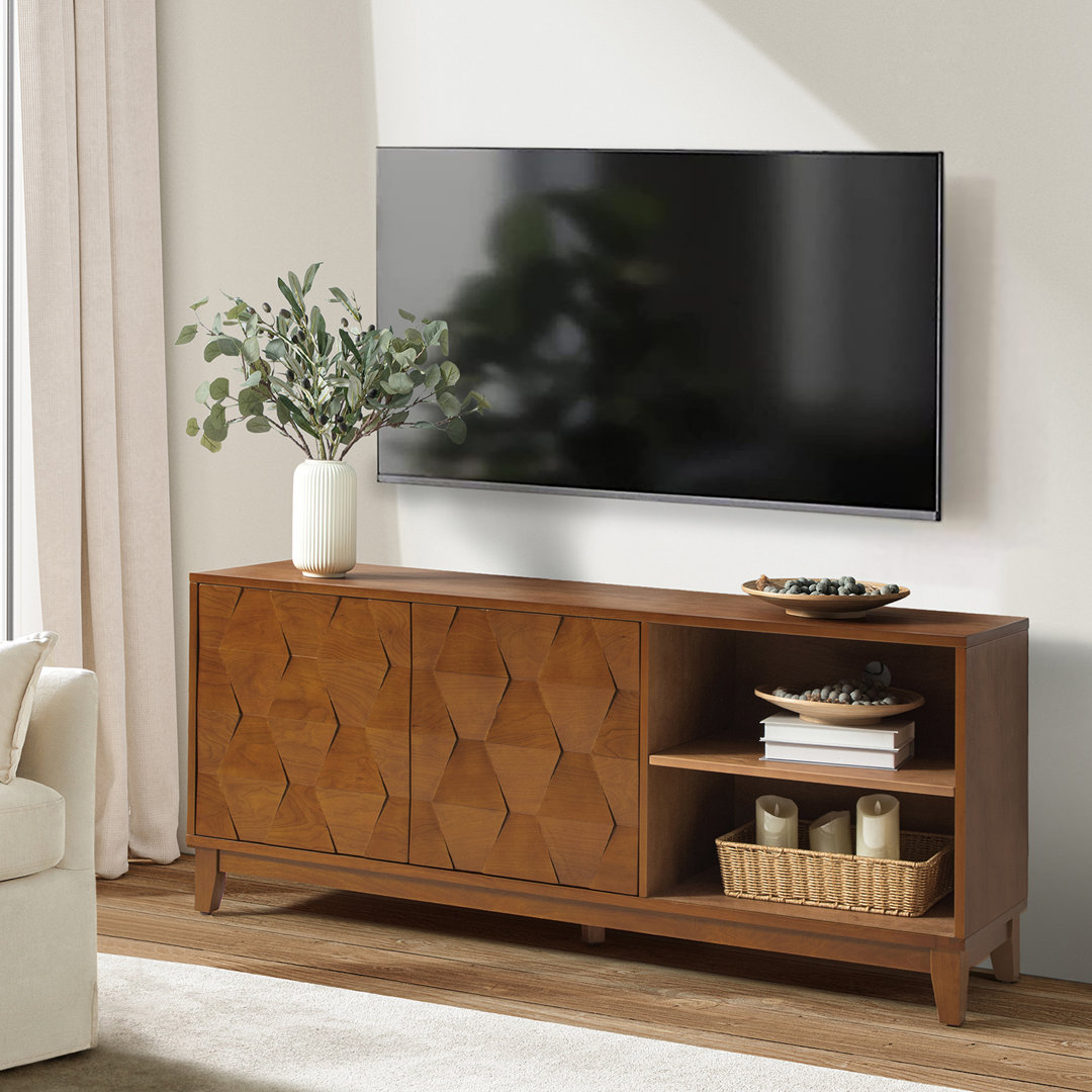 Sara 60"W Modern TV Stand with Adjustable Shelves and Cable Management Kelly Clarkson Home