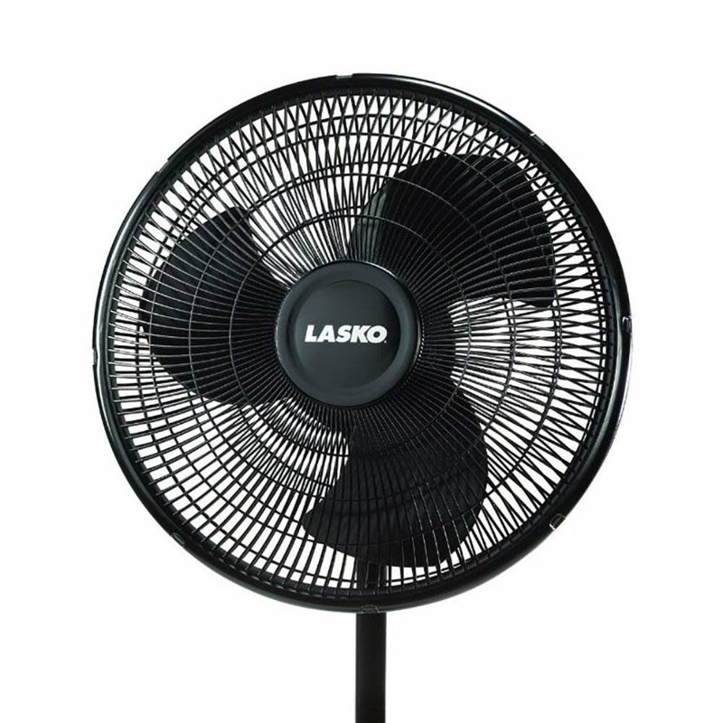 Lasko 3-Speed Adjustable Tilting Oscillating Standing Pedestal Fan, Black