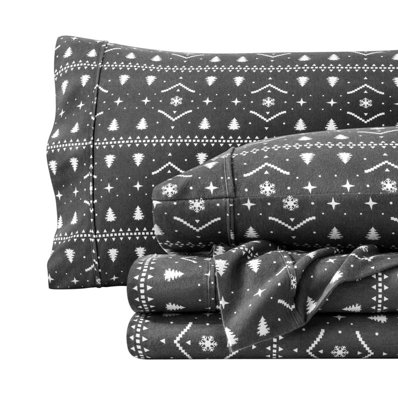 Ensemble de literie en flanelle 100 % coton, Ensemble de drap pour lit très grand avec drap-ho