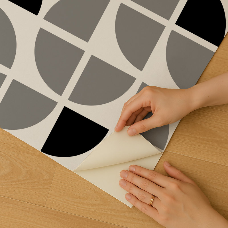 Papier peint adhésif Mod Geo Crescents, Gris