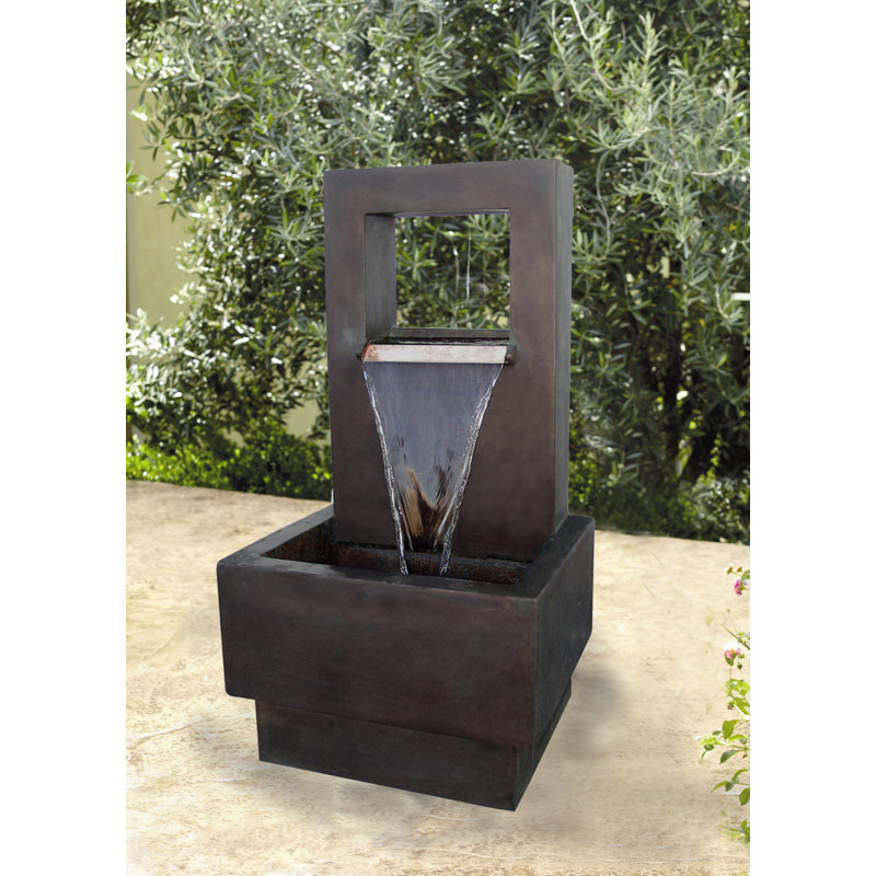 TruCast Ventana Fountain with Light, Dark Chestnut