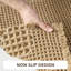 Bath Mat 50 X 80 Cm, Bathroom Mat, Non Slip Bath Mat, Waffle Style, Quick Dry, Absorbent & Machine Washable Toilet Mat, Brown Bathmat