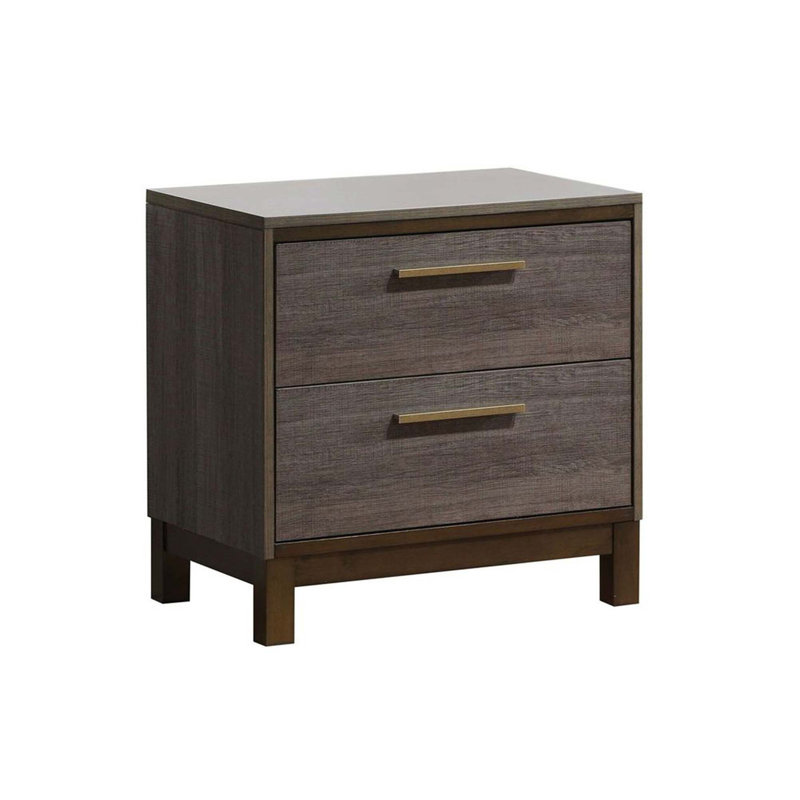 Table de chevet en bois avec 2 tiroirs bicolores