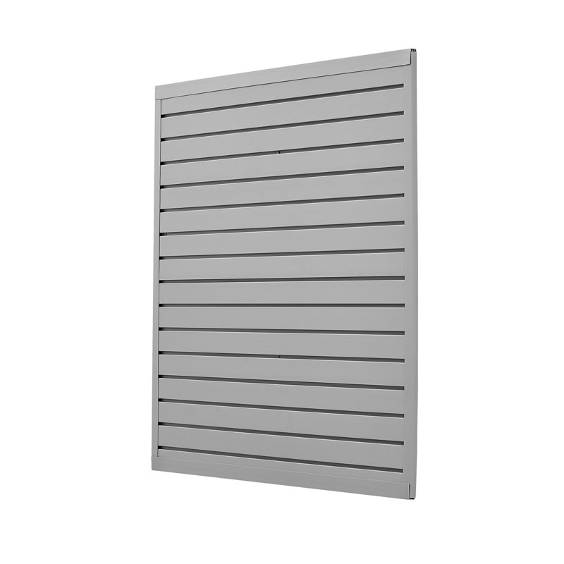 Panneau de garage robuste en lattes de PVC gris 4 x 4 pi - Système de rangement de garage imperméable avec capacité de charge élevée
