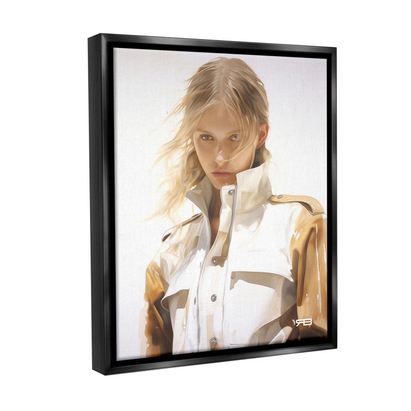 «Woman In Riding Jack Floater Frame» par RB sur, Cadre flottant noir de jais, H 31 po x l 25 po