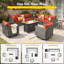 Ensemble de conversation de terrasse modulaire en osier 11 pièces avec table de foyer et chaises berçantes Aliva, ensemble modulaire pour 8 personnes-1121271118