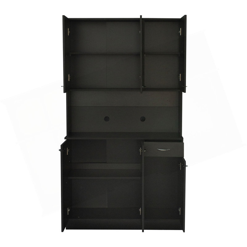 70,87 po de hauteur avec garde-robe et armoire de cuisine, avec 6 portes, 1 tablette ouverte et 1 tiroir pour la chambre à coucher