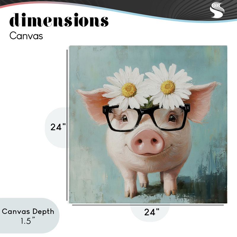 «Nerdy Natalie Piglet», conception par Tina LeCour, H 24 po x l 24 po