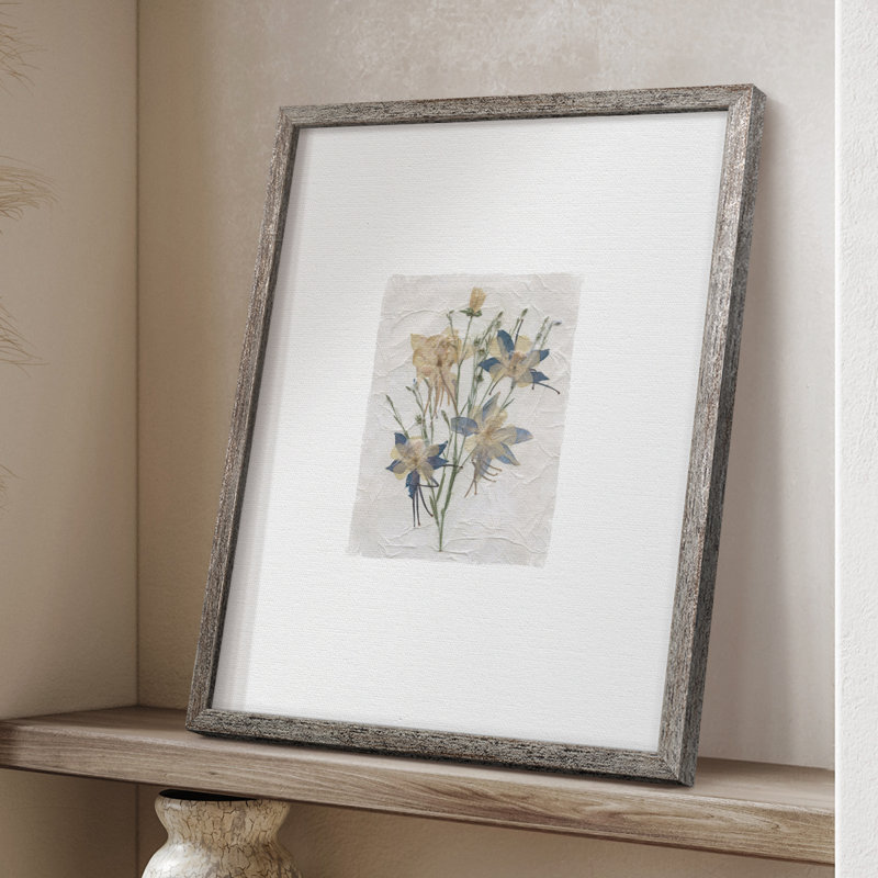 Decoupage Floral IV, reproduction encadrée - bois massif 50760, H 11 po x l 9 po